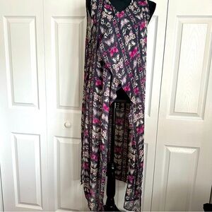 Before You Open Front Cardigan Duster Sz M Sheer Butterfly Fairy Whimsigoth